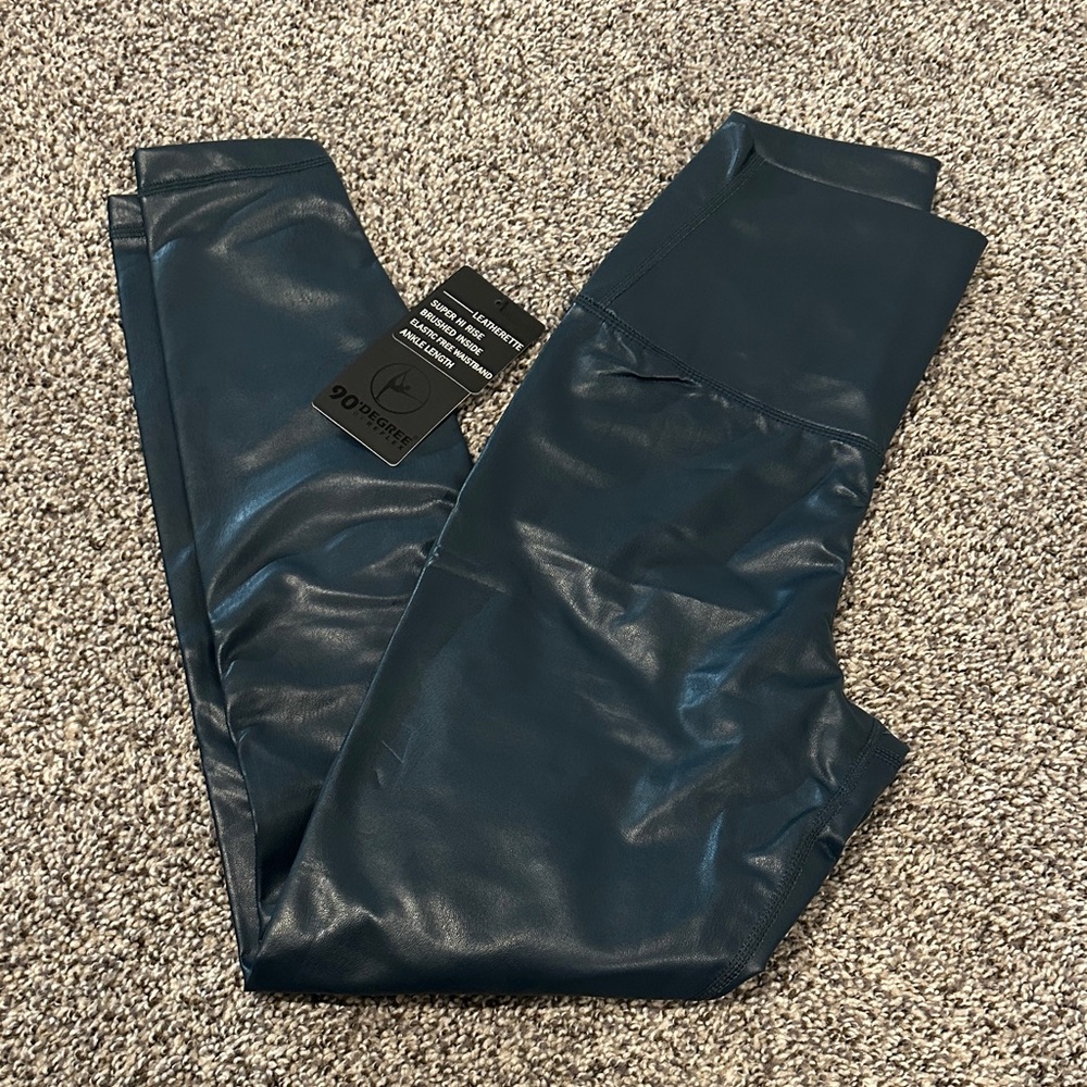 90 Degree By Reflex Glossy Navy Leggings